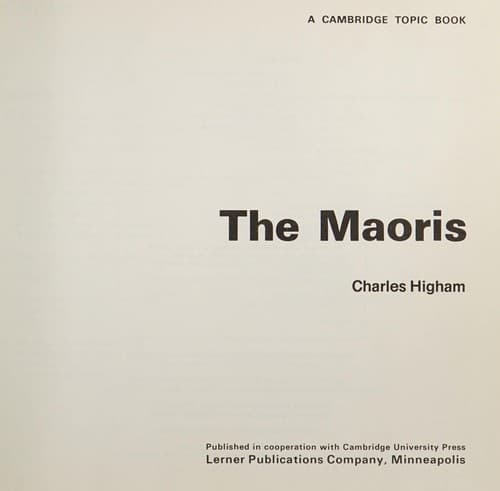 Cover of The Maoris by Charles Higham