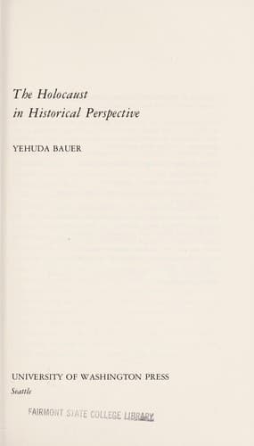 Cover of The Holocaust in historical perspective by Yehuda Bauer