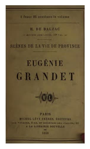 Cover of Eugénie Grandet by Honoré de Balzac