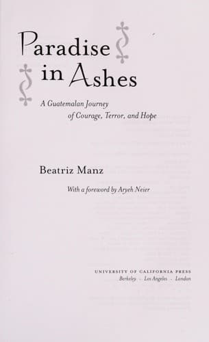 Cover of Paradise in ashes by Beatriz Manz