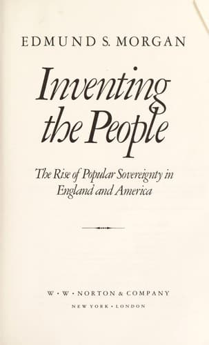 Cover of Inventing the people by Edmund Sears Morgan