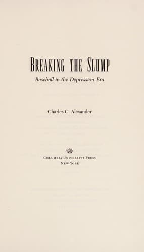 Cover of Breaking the slump by Charles C Alexander