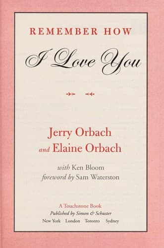 Cover of Remember how I love you by Elaine Orbach