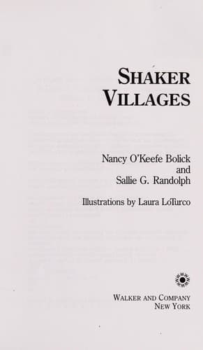 Cover of Shaker villages by Nancy O'Keefe Bolick