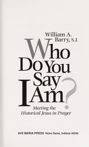 Cover of Who do you say I am? by William A. Barry