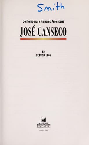 Cover of Jose Canseco by Bettina Ling