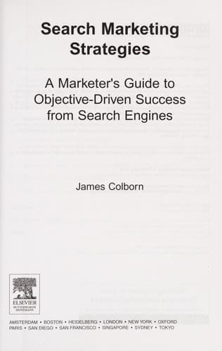 Cover of Search marketing strategies by James Colborn