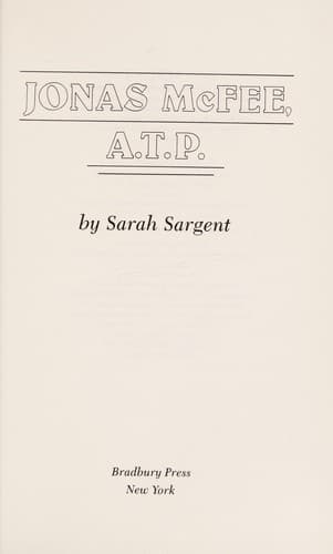 Cover of Jonas McFee, A.T.P by Sarah Sargent