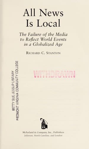Cover of All news is local by Richard Stanton
