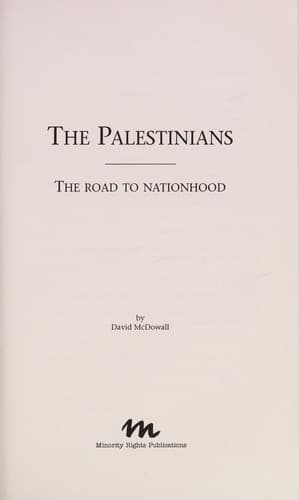 Cover of The Palestinians by David McDowall