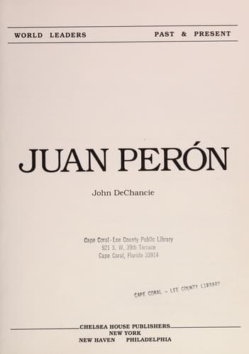 Cover of Juan Perón by John DeChancie