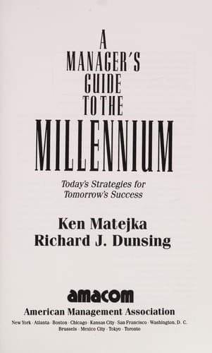Cover of A manager's guide to the millennium by Ken Matejka