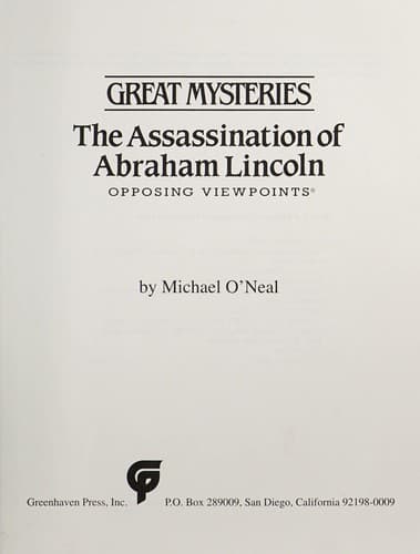 Cover of The assassination of Abraham Lincoln by Michael O'Neal