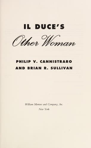Cover of Il Duce's other woman by Philip V. Cannistraro
