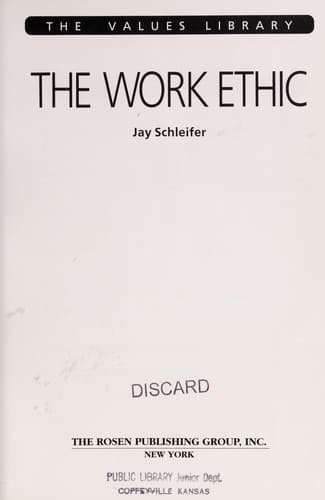 Cover of Work ethic by Jay Schleifer