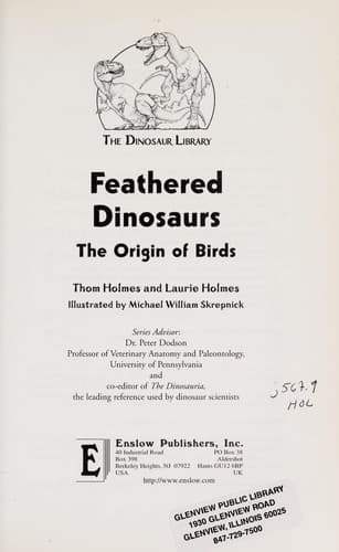 Cover of Feathered dinosaurs by Thom Holmes