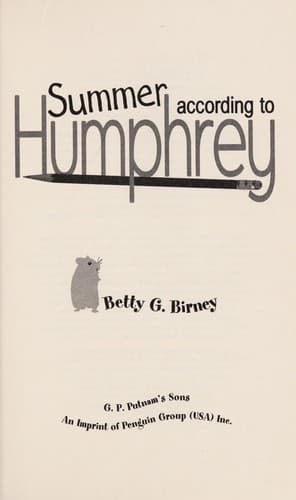 Cover of Summer according to Humphrey by Betty G. Birney