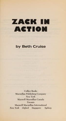 Cover of Zack in action by Beth Cruise