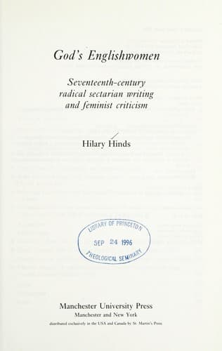 Cover of God's Englishwomen by Hilary Hinds