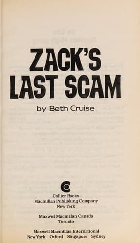 Cover of Zack's last scam by Beth Cruise