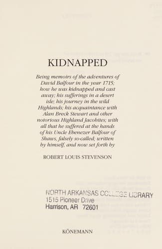 Cover of Kidnapped by Robert Louis Stevenson