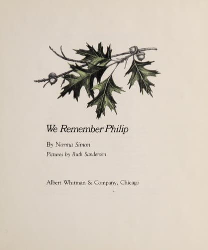 Cover of We remember Philip by Norma Simon