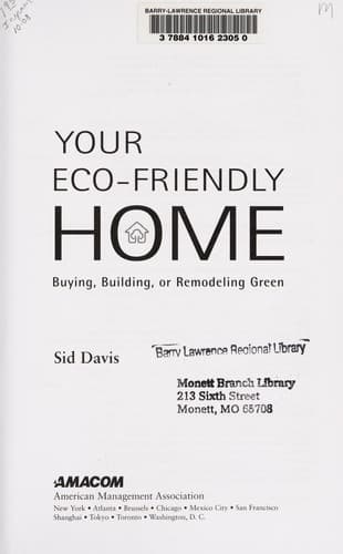 Cover of Your eco-friendly home by Sid Davis