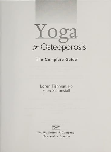 Cover of Yoga for osteoporosis by Loren Fishman
