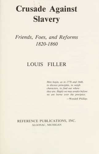 Cover of Crusade against slavery by Louis Filler