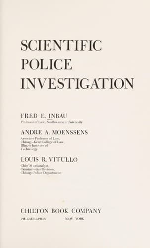 Cover of Scientific police investigation by Fred Edward Inbau