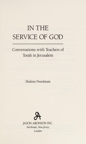 Cover of In the service of God by Shalom Freedman