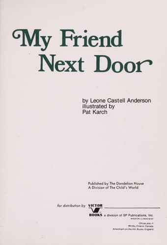 Cover of My friend next door by Leone Castell Anderson