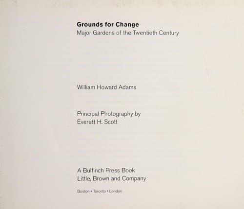 Cover of Grounds for change by William Howard Adams