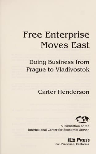 Cover of Free enterprise moves East by Carter F. Henderson