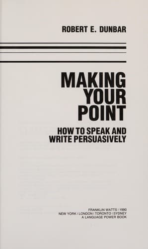 Cover of Making your point by Dunbar, Robert E
