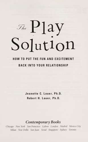 Cover of The play solution by Jeanette C. Lauer