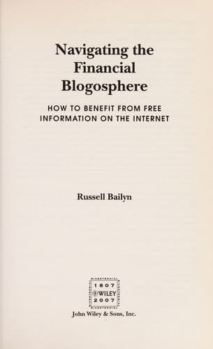Cover of Navigating the financial blogosphere by Russell Bailyn