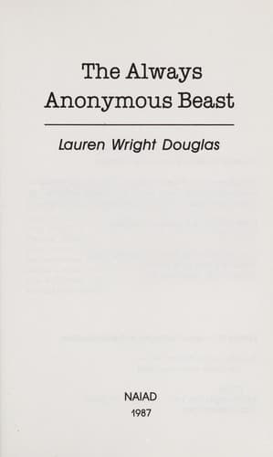 Cover of The Always Anonymous Beast by Lauren Wright Douglas