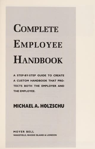 Cover of Complete employee handbook by Michael A. Holzschu