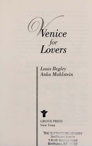 Cover of Venice for lovers by Louis Begley