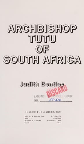 Cover of Archbishop Tutu of South Africa by Judith Bentley