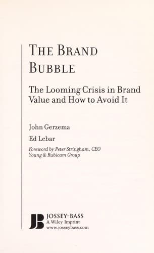 Cover of The brand bubble by John Gerzema