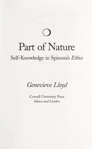 Cover of Part of nature by Genevieve Lloyd