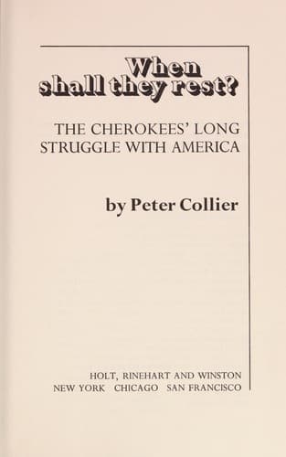Cover of When shall they rest? by Peter Collier