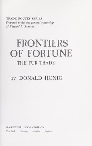 Cover of Frontiers of fortunes by Donald Honig