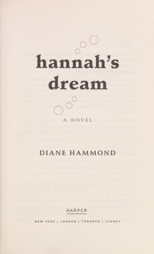 Cover of Hannah's dream by Diane Coplin Hammond