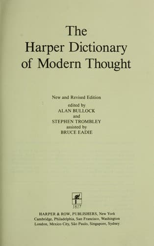 Cover of The Harper dictionary of modern thought by Alan Bullock