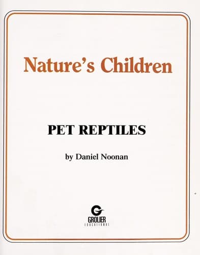 Cover of Pet reptiles by Daniel Noonan