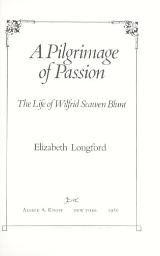 Cover of A pilgrimage of passion by Elizabeth Harman Pakenham Countess of Longford