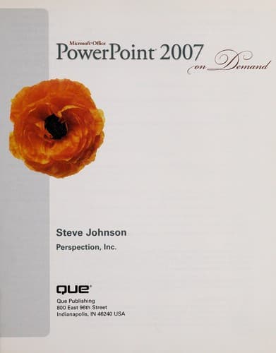 Cover of Microsoft Office PowerPoint 2007 on demand by Steve Johnson